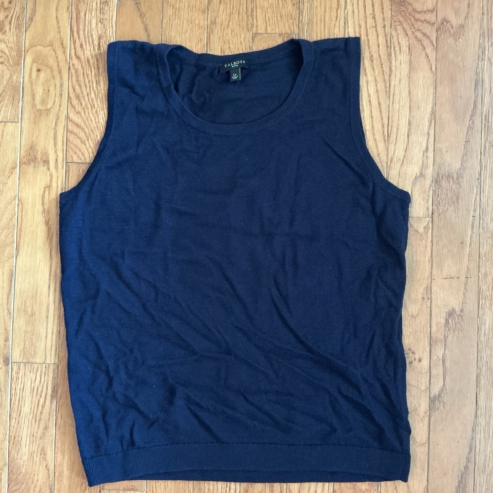 Talbots Blue Sweater Vest Large Petite